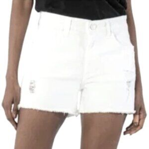 Kut From The Kloth Gigi High‎ Rise Short Women's 16 White Distressed Cutoff